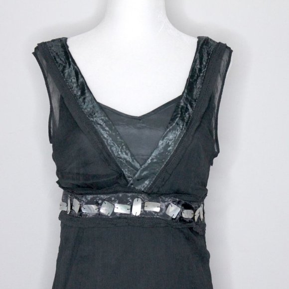 Part Two Denmark Two  in One Elegant Sleeveless Silk Grey Midi Dress Size EU 38 - Picture 4 of 12